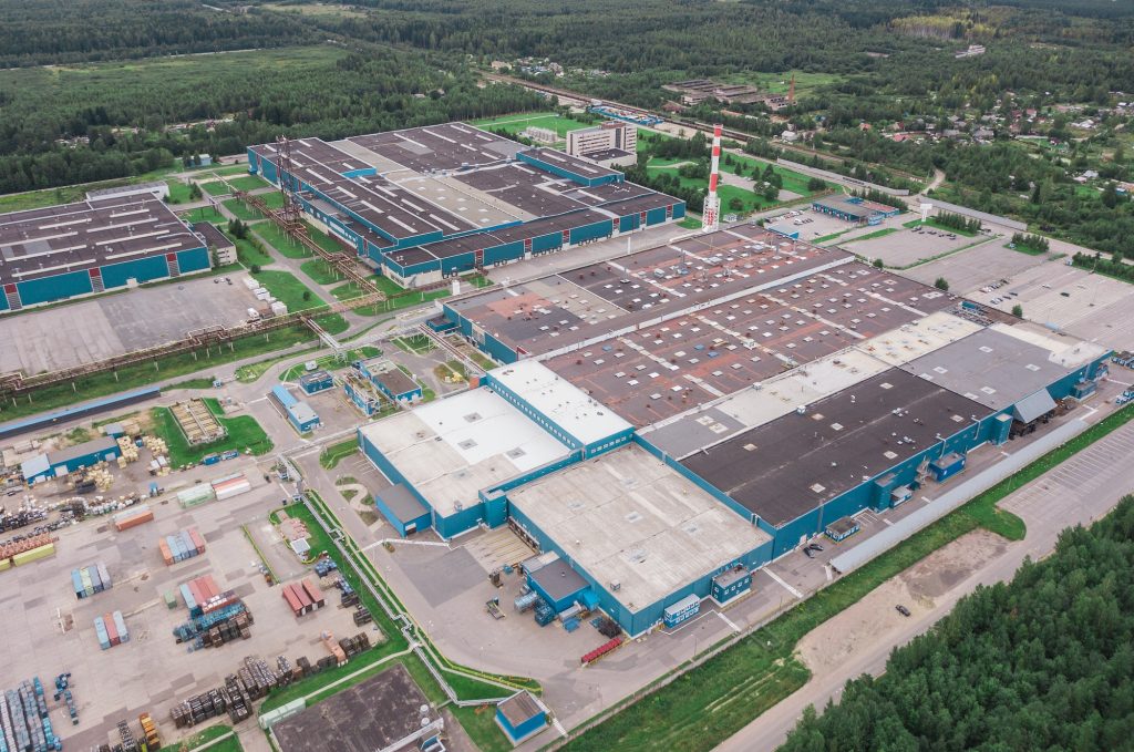 Aerial view of industrial area